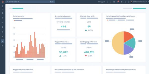 HubSpot Dashboard with Updated Side Navigation