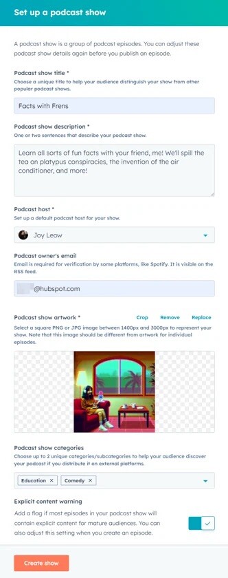 Use HubSpot to Set up a podcast