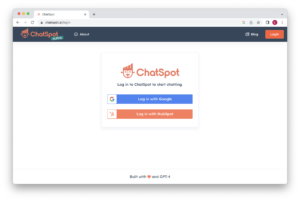 Sign up for ChatSpot using your HubSpot or Google logins