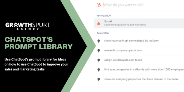 Using ChatSpot's prompt library for ideas to improve your sales and marketing