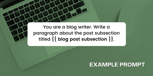Prompt example to write blog sections