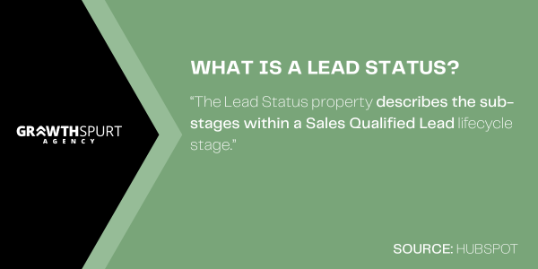 HubSpot defines Lead Status