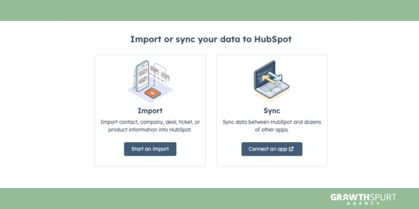 View of importing contacts into HubSpot