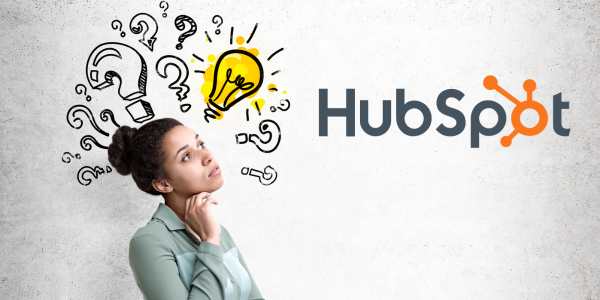 Woman ponders over HubSpot